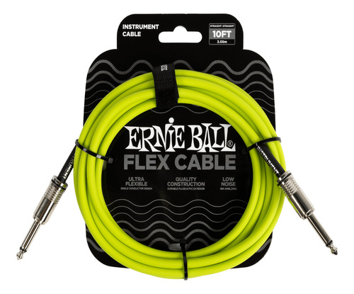 Ernie Ball Cable Para Instrumento P06414 3 Mts Verde Flex