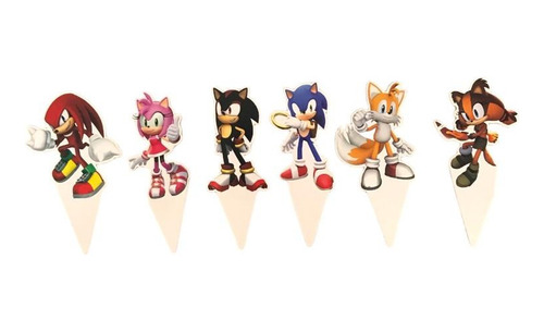 12 Pick Para Cupcake Para Fiesta Con Tematica De Sonic