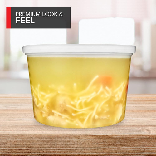 Recipientes Plásticos 64 Oz Con Tapa - Paquete De 8 Reutiliz