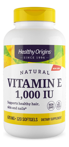 Healthy Origins Vitamina E 1,000 Ui (natural, Ip Sin Omg), 1