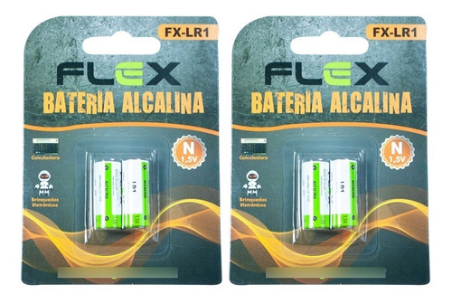 Kit C/ 4 Pilhas Bateria Alcalina Lr1 1.5v Fx-lr1