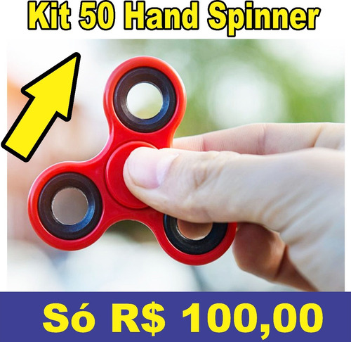 Kit 50 Hand Spinner - Fidget Hand Spinner Colorido Rolamento