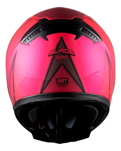 Casco Motocicleta Kov Novak Blade Integral Certificado Dot Rosa Oscuro Solido L