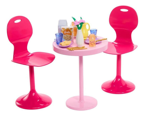 Móveis E Acessórios Filme Barbie Conj. Mesa Cadeira Mattel