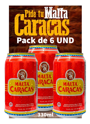 Malta Caracas Pack De 6 Und De 355mlbebida Venezolana 