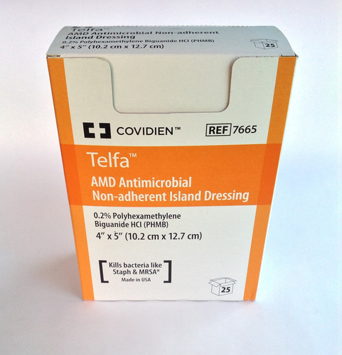 Telfa Amd Apósito Con Borde Adhesivo 10x12 Cm Caja Con 25 Pz Sin Color