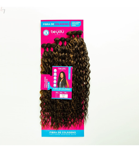 Cabelo Cacheado Bio Fibra De Colágeno Melanina Be You 320gr Cor SP2/27 Morena Iluminada