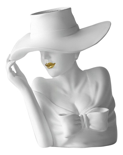Florero Top Hat Girl, Jarrones Con Forma De Estatua Artístic