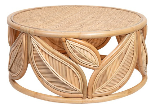 Mesa Ratona Rattan Deco Natural Boho Paris Fibras Artesanal