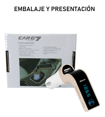 Transmisor Fm Bluetooth Cargador Usb 3.5mm Auto Manos Libres