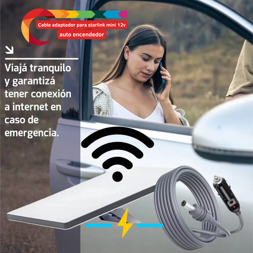 Cable Adaptador Para Starlink Mini Auto Encendedor 12v 3m