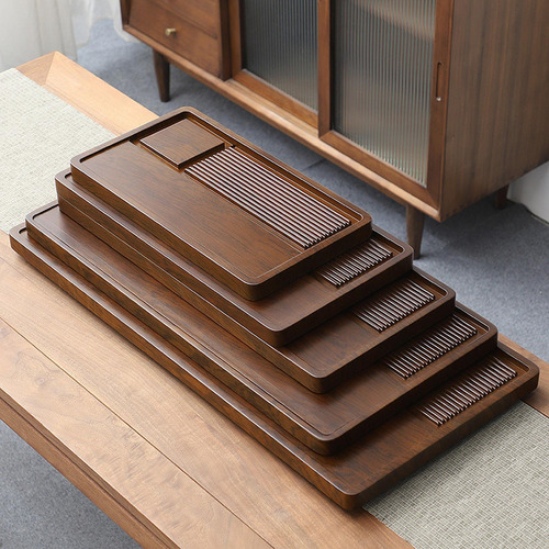 Bandeja De Té De Bambú, Bandeja Para Servir 60x28x3,5 Cm