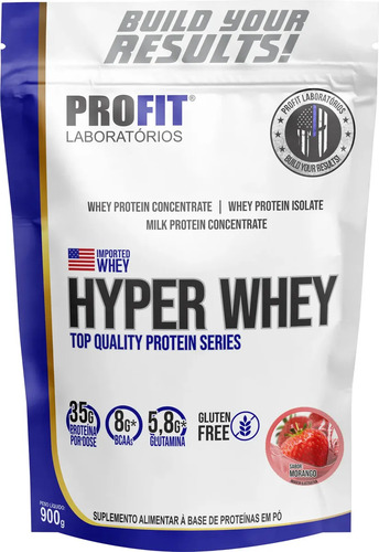 Whey Protein Hyper Whey 900g Morango - Profit Laboratórios