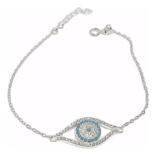 Pulsera Plata 925 Ojo De Suerte Turco Vibras Mujer Joya Amor