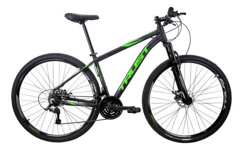 Bicicleta Aro 29 Trust Tx 200 - 24 Velocidades - Aluminio Cor Preto/verde Tamanho Do Quadro 17