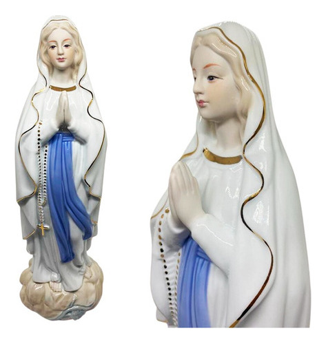 Virgen Del Rosario Estatuilla Cerámica Adorno Decoración 