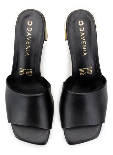 Zapatillas De Tacón Davenia De Piel Sandalia Para Dama Zaira