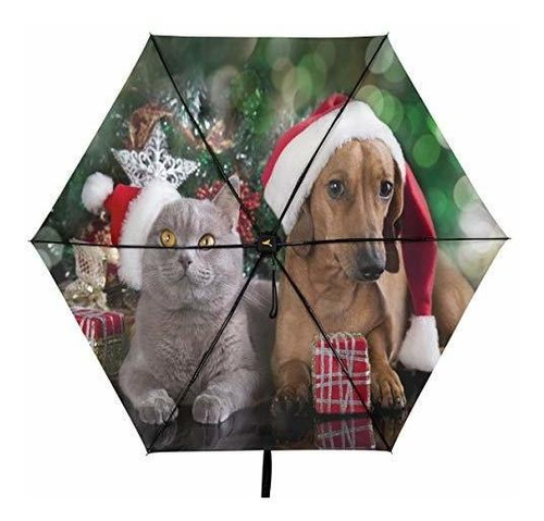 Sombrilla O Paraguas - Christmas Pet Cat Dog Parasol Compact