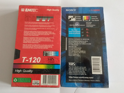 2 Vhs Virgens Emtec E Soni T-120