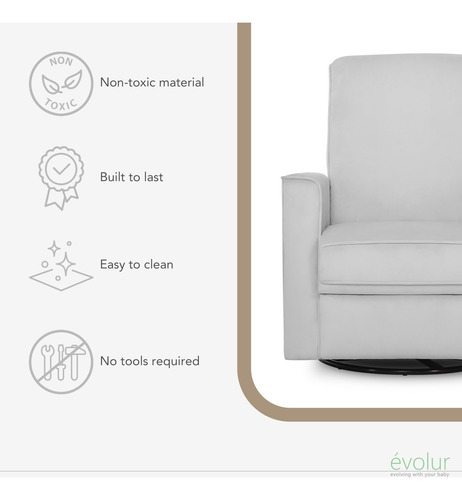 Mecedora Y Sillón Reclinable Básico Color Gris