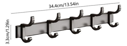 Perchero De Pared Con 5 Ganchos De Aluminio Inoxidable Resis
