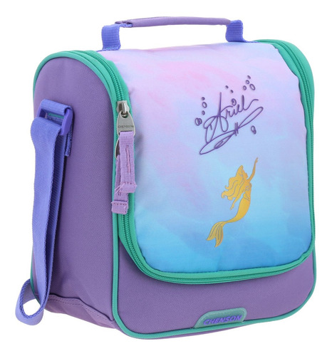 Kit Mochila Ruedas Kinder + Lonchera Chenson Ariel Deeper 25 Lila Liso