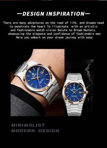 Binbon Relojes De Cuarzo Con Hebilla De Mariposa Para Hombre