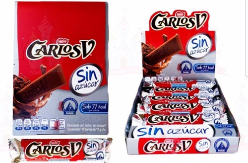 Chocolate Carlos V Sin Azucar Kit 4 Cajas Con Envio Incluido