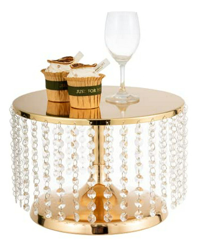 Elegante Soporte Pastel Oro 8 Pulgadas