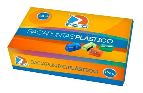 Sacapunta Plastico Ezco Transparente Caja X 24 Unidades