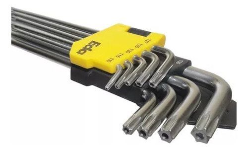 Chave Torx Tipo L Extra Longa 9 Peças T10 A T50