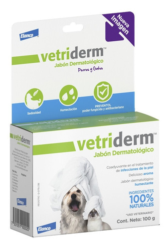 Imagen 1 de 4 de Vetriderm® Jabón Dermatológico Para Perros Y Gatos