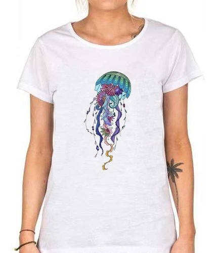 Remera De Mujer Meduza Mar Color Art Luz