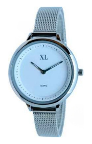 Reloj Mujer Xl Malla De Metal Plateado Modelo R0519