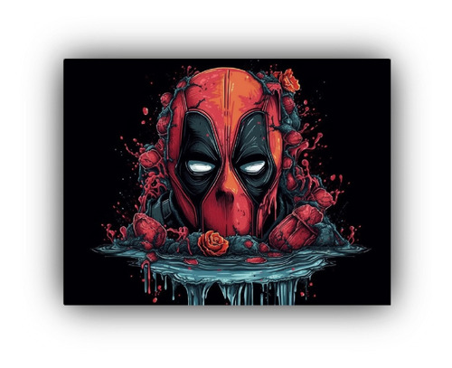 Arte De Pared Telas Sublimadas Deadpool Marvel 75x50cm