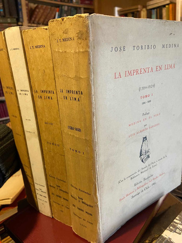 Medina La Imprenta En Lima Perú Completo 4 Tomos 1966