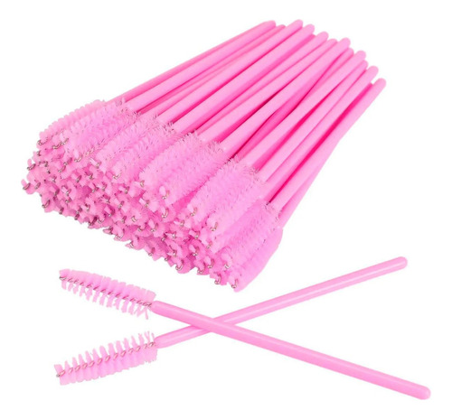 Escovinhas Descartáveis De Cílios E Sobrancelhas Cores 50un Cor Pink