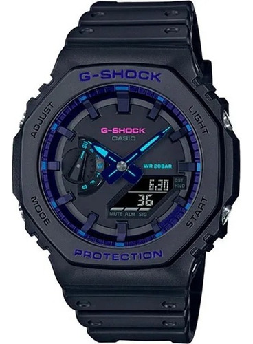 Relógio Casio G-shock Ga-2100vb-1adr Carbon Virtual Blue 