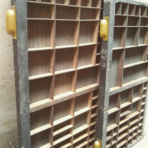Cajon Tipografico Antiguo Cajones Madera Manijas