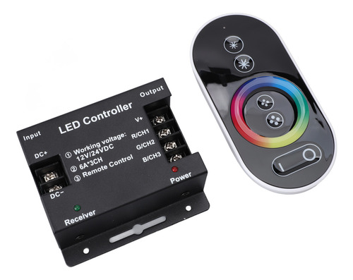Controlador Remoto Táctil Rgb Led Rf 6 Teclas Circulares