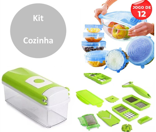 Cortador Picador Nicer Dicer Plus Tampas Silicone Flexíveis