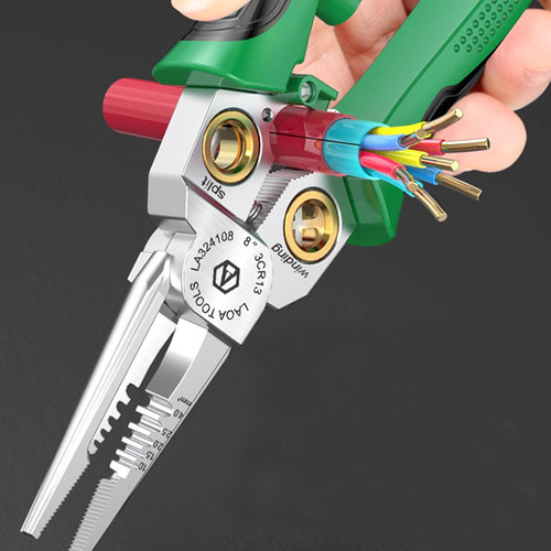 Tirar De Alambres Y Presionar Cables Con Tijeras Para Cables
