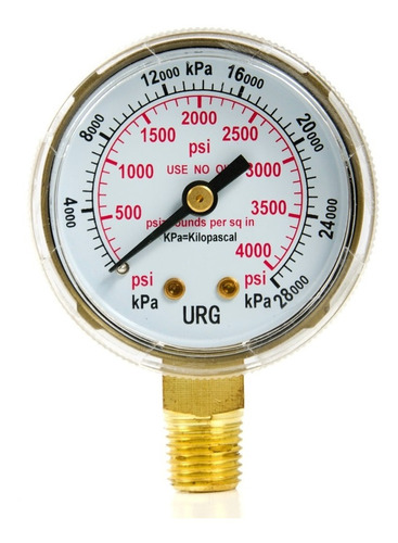 Manómetro De 0 A 4000 Psi 2  Alta Presión Regulador Oxigeno