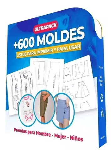 Mega Kit 600 Patrones Moldes De Ropa Dama Caballeros Niños