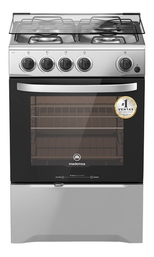 Cocina Mademsa Blanca 755 a gas/eléctrica 4 quemadores  inox 220V puerta con visor 66L