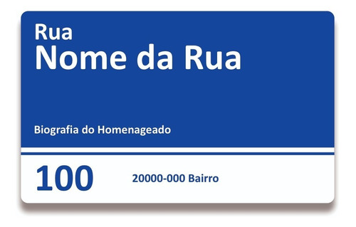 Placa De Rua Personalizada Rio De Janeiro Brasil 50cm X 28cm