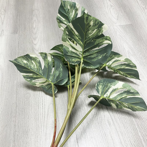 Árbol Grande De Plástico Con Ramas Falsas De Monstera Para P