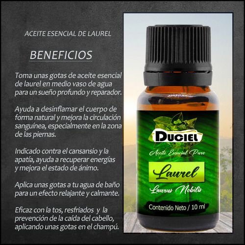 Aceite Esencial De Laurel 100% Puro Y Orgánico Comestible