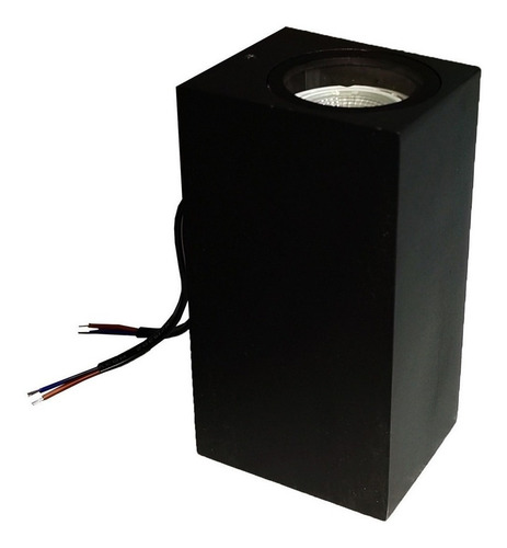10 Pack Lampara De Pared 10w Prisma Rectangular Exterior Estructura Carcasa Negra Luz Calida 3500k