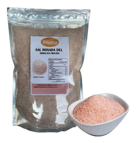 Sal Del Himalaya Rosada Molida Organica Y Natural 2 Kg